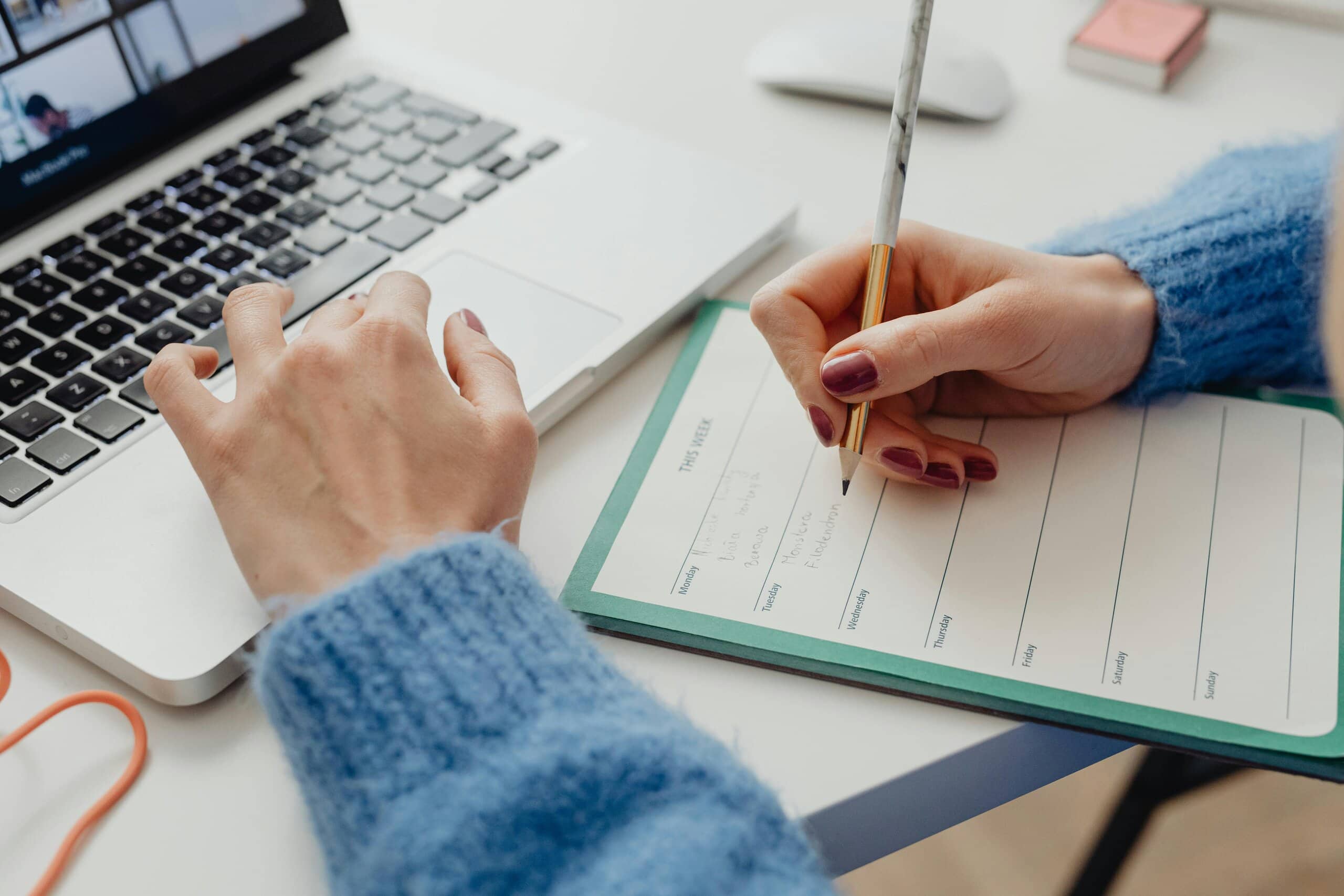 Person working on their to-do list